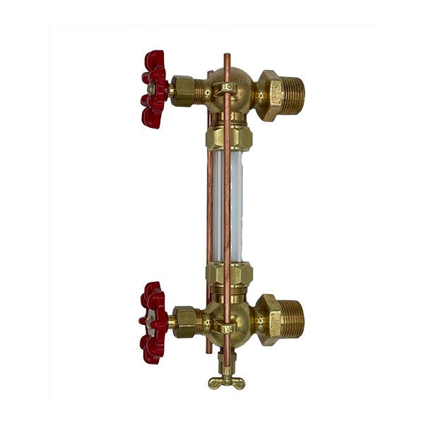 WG112BC Polished Brass Liquid Level Gauge Valve Set
