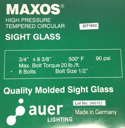 Maxos Safety Molded Sight Glass High Pressure