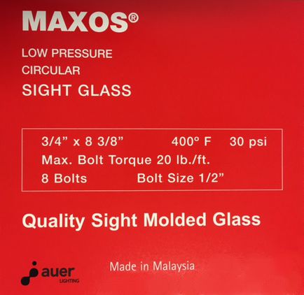 Maxos Safety Molded Sight Glass Low Pressure