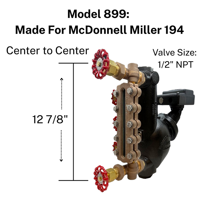 United Brass Bronze Reflex Sight Glass & Valve Kit for McDonnell Miller Water Columns 157, 193, 194